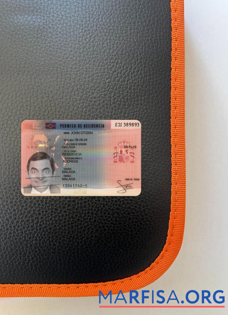 Blank Spain residence permit 2019 present photolook front example